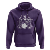 Vintage Abraham Lincoln Playing Drums Graphic Hoodie Abe Musician Patriotic Rockstar Drummer President