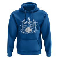 Vintage Abraham Lincoln Playing Drums Graphic Hoodie Abe Musician Patriotic Rockstar Drummer President