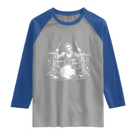 Vintage Abraham Lincoln Playing Drums Graphic Raglan Shirt Abe Musician Patriotic Rockstar Drummer President