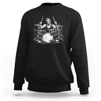 Vintage Abraham Lincoln Playing Drums Graphic Sweatshirt Abe Musician Patriotic Rockstar Drummer President