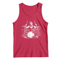 Vintage Abraham Lincoln Playing Drums Graphic Tank Top Abe Musician Patriotic Rockstar Drummer President