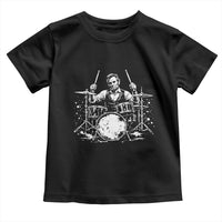 Vintage Abraham Lincoln Playing Drums Graphic Toddler T Shirt Abe Musician Patriotic Rockstar Drummer President