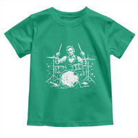 Vintage Abraham Lincoln Playing Drums Graphic Toddler T Shirt Abe Musician Patriotic Rockstar Drummer President