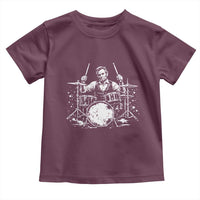 Vintage Abraham Lincoln Playing Drums Graphic Toddler T Shirt Abe Musician Patriotic Rockstar Drummer President