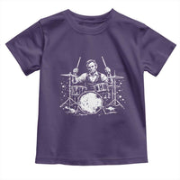 Vintage Abraham Lincoln Playing Drums Graphic Toddler T Shirt Abe Musician Patriotic Rockstar Drummer President