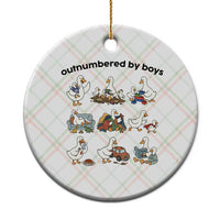 Outnumbered By Boys Funny Goose Mom Life Ceramic Ornament Chaos Coordinator Motherhood Mothers Day Gag Gift
