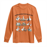 Outnumbered By Boys Funny Goose Mom Life Long Sleeve Shirt Chaos Coordinator Motherhood Mothers Day Gag Gift