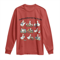 Outnumbered By Boys Funny Goose Mom Life Long Sleeve Shirt Chaos Coordinator Motherhood Mothers Day Gag Gift