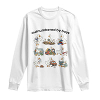 Outnumbered By Boys Funny Goose Mom Life Long Sleeve Shirt Chaos Coordinator Motherhood Mothers Day Gag Gift