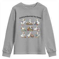 Outnumbered By Boys Funny Goose Mom Life Youth Sweatshirt Chaos Coordinator Motherhood Mothers Day Gag Gift