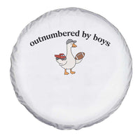 Outnumbered By Boys Cute Goose Sporty Mom Spare Tire Cover Football and Truck Motherhood Mothers Day Gag Gift