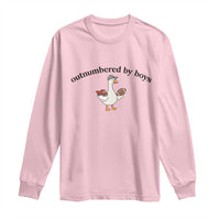 Outnumbered By Boys Cute Goose Sporty Mom Long Sleeve Shirt Football and Truck Motherhood Mothers Day Gag Gift