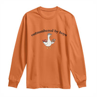 Outnumbered By Boys Cute Goose Sporty Mom Long Sleeve Shirt Football and Truck Motherhood Mothers Day Gag Gift