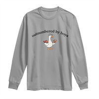 Outnumbered By Boys Cute Goose Sporty Mom Long Sleeve Shirt Football and Truck Motherhood Mothers Day Gag Gift