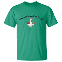 Outnumbered By Boys Cute Goose Sporty Mom T Shirt Football and Truck Motherhood Mothers Day Gag Gift