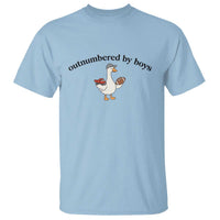 Outnumbered By Boys Cute Goose Sporty Mom T Shirt Football and Truck Motherhood Mothers Day Gag Gift