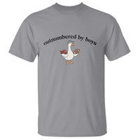 Outnumbered By Boys Cute Goose Sporty Mom T Shirt Football and Truck Motherhood Mothers Day Gag Gift
