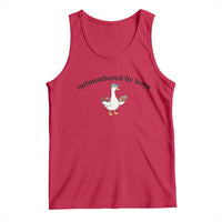 Outnumbered By Boys Cute Goose Sporty Mom Tank Top Football and Truck Motherhood Mothers Day Gag Gift