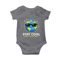Stay Cool Save The Planet Eco-Friendly Earth Day Baby Onesie Cute Cartoon Globe with Sunglasses for Environmental Awareness