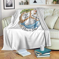 Plant The Trees Save The Bees Clean The Seas Throw Blanket Vintage Peace Sign Aesthetic Nature Lover Ocean Conservation