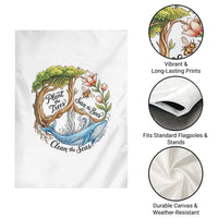 Plant The Trees Save The Bees Clean The Seas Garden Flag Vintage Peace Sign Aesthetic Nature Lover Ocean Conservation