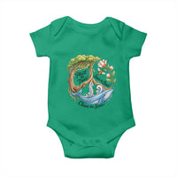 Plant The Trees Save The Bees Clean The Seas Baby Onesie Vintage Peace Sign Aesthetic Nature Lover Ocean Conservation