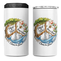 Plant The Trees Save The Bees Clean The Seas 4 in 1 Can Cooler Tumbler Vintage Peace Sign Aesthetic Nature Lover Ocean Conservation