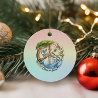 Plant The Trees Save The Bees Clean The Seas Ceramic Ornament Vintage Peace Sign Aesthetic Nature Lover Ocean Conservation