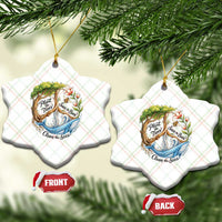 Plant The Trees Save The Bees Clean The Seas Ceramic Ornament Vintage Peace Sign Aesthetic Nature Lover Ocean Conservation