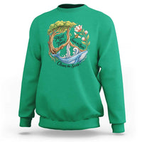 Plant The Trees Save The Bees Clean The Seas Sweatshirt Vintage Peace Sign Aesthetic Nature Lover Ocean Conservation