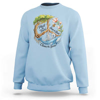 Plant The Trees Save The Bees Clean The Seas Sweatshirt Vintage Peace Sign Aesthetic Nature Lover Ocean Conservation