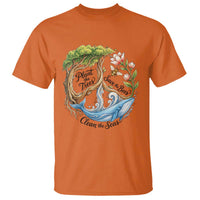 Plant The Trees Save The Bees Clean The Seas T Shirt Vintage Peace Sign Aesthetic Nature Lover Ocean Conservation