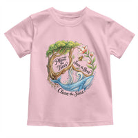 Plant The Trees Save The Bees Clean The Seas Toddler T Shirt Vintage Peace Sign Aesthetic Nature Lover Ocean Conservation
