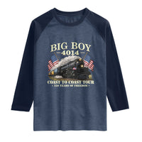 Patriotic Freedom Express Coast to Coast Raglan Shirt Steam Train Legend Heritage Pride