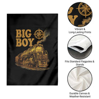 Vintage American Steam Train Locomotive Legend Garden Flag Compass Adventure Heritage Pride Graphic