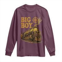 Vintage American Steam Train Locomotive Legend Long Sleeve Shirt Compass Adventure Heritage Pride Graphic
