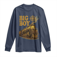 Vintage American Steam Train Locomotive Legend Long Sleeve Shirt Compass Adventure Heritage Pride Graphic