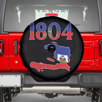 1804 Haiti Map and Flag Spare Tire Cover Haitian Heritage Pride Graphic