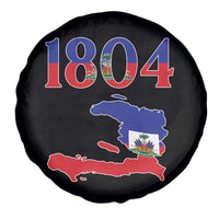 1804 Haiti Map and Flag Spare Tire Cover Haitian Heritage Pride Graphic