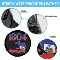 1804 Haiti Map and Flag Spare Tire Cover Haitian Heritage Pride Graphic
