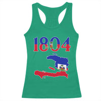 1804 Haiti Map and Flag Racerback Tank Top Haitian Heritage Pride Graphic