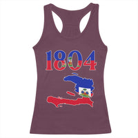 1804 Haiti Map and Flag Racerback Tank Top Haitian Heritage Pride Graphic