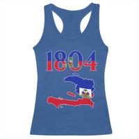 1804 Haiti Map and Flag Racerback Tank Top Haitian Heritage Pride Graphic