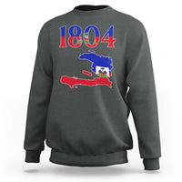 1804 Haiti Map and Flag Sweatshirt Haitian Heritage Pride Graphic