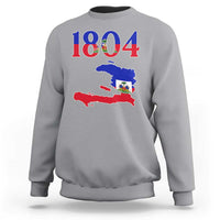 1804 Haiti Map and Flag Sweatshirt Haitian Heritage Pride Graphic