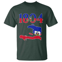 1804 Haiti Map and Flag T Shirt Haitian Heritage Pride Graphic