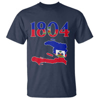 1804 Haiti Map and Flag T Shirt Haitian Heritage Pride Graphic