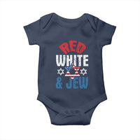 Red White and Jew Baby Onesie Funny Jewish Patriotic 4th of July Star Of David - Wonder Print Shop