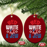 Red White and Jew Ceramic Ornament Funny Jewish Patriotic 4th of July Star Of David - Wonder Print Shop