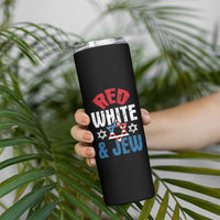 Red White and Jew Skinny Tumbler Funny Jewish Patriotic 4th of July Star Of David - Wonder Print Shop